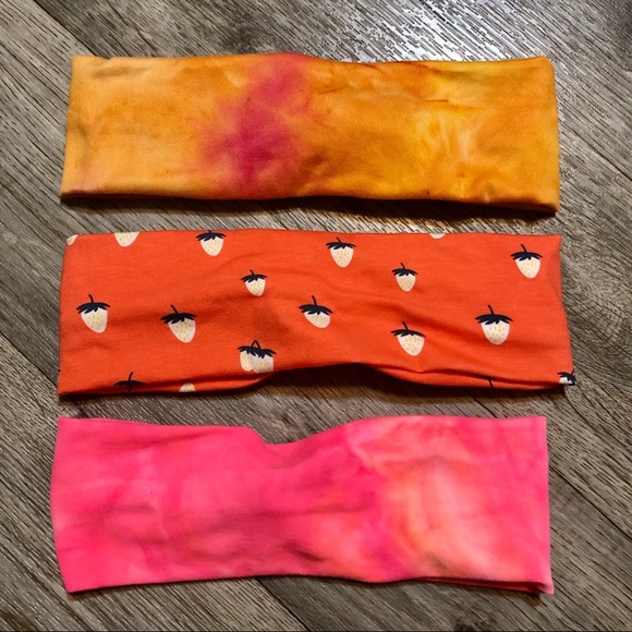 Boho Tie Dye Neon Strawberries Twist Headband NEW main image 6